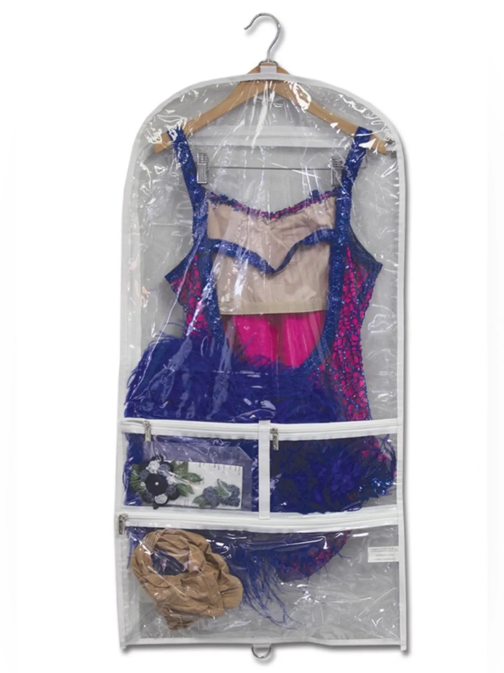 clear gusseted garment bag with fabric trim - dream duffel!